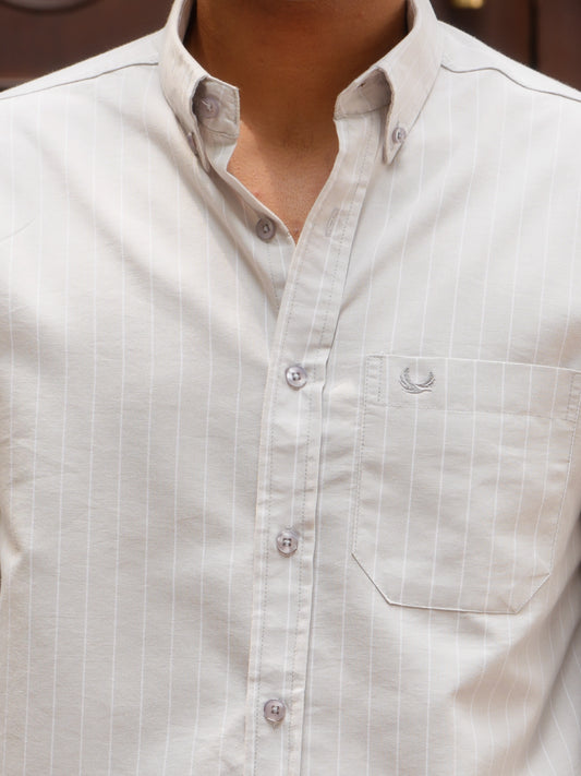 The Pinstripe Oxford - Grey Shirt