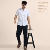 Breeze Linen Half Sleeves Shirt In Snow
