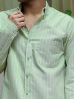 The Pinstripe Oxford - Green Shirt