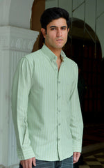 The Pinstripe Oxford - Green Shirt