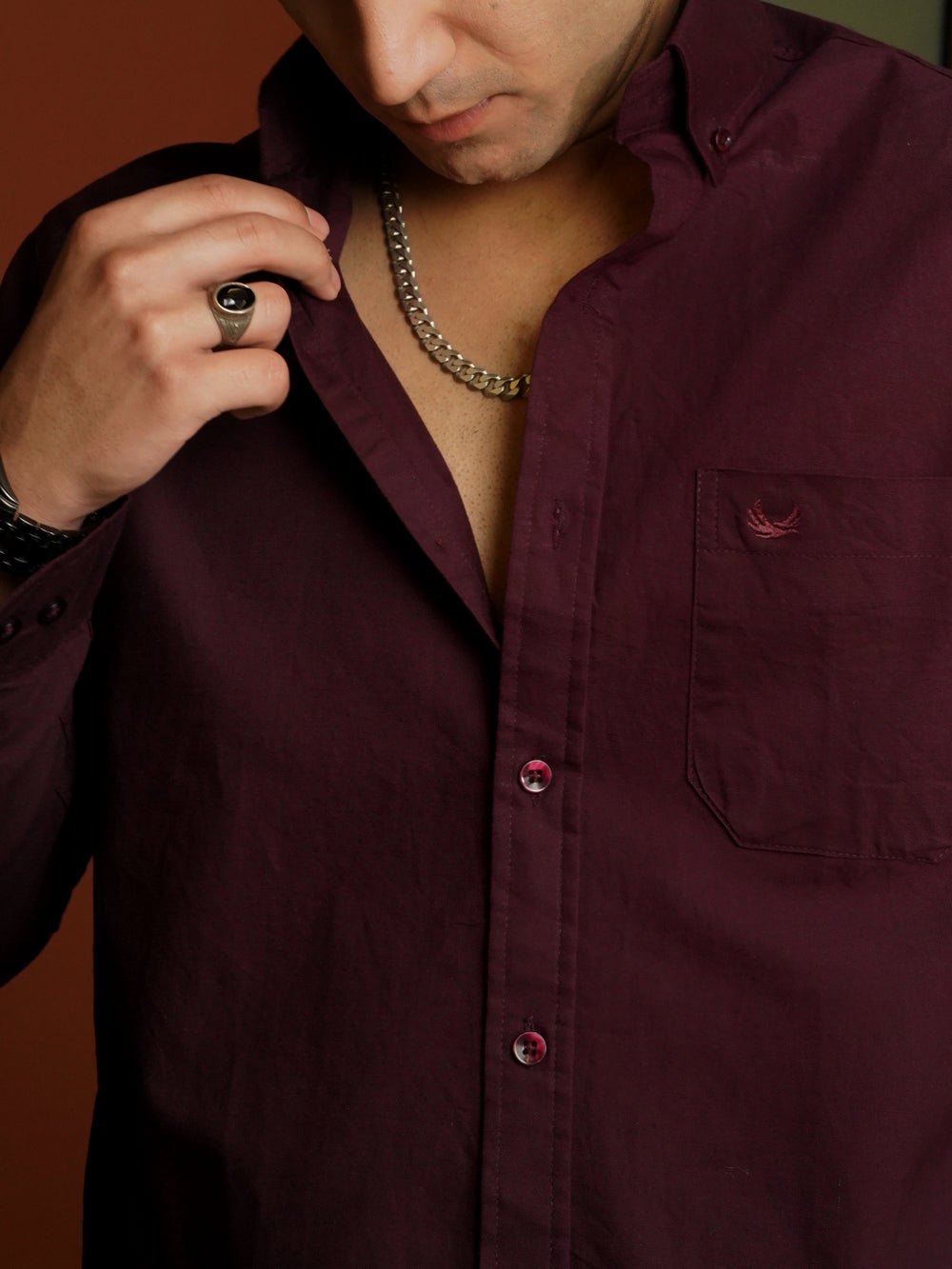 The Essential Oxford - Maroon Shirt