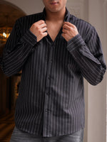 The Pinstripe Oxford - Black Shirt