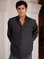 The Pinstripe Oxford - Black Shirt