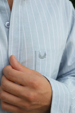The Pinstripe Oxford - Blue Shirt