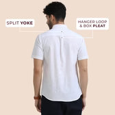 Breeze Linen Half Sleeves Shirt In Snow